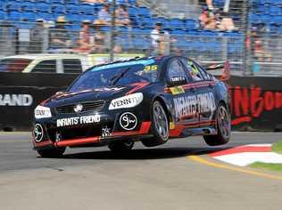 TRACKING BETTER: Matt Stone Racing Super2 driver, Ipswich's Ash Walsh, throws the Commodore over the kerbs on his way to a mixed results weekend in Adelaide last month. Picture: Contributed