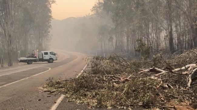 Photos of the Cunningham Highway through Cunninghams Gap from the Department of Transport and Main Roads show the damage done to the road which has caused its closure for the foreseeable future.