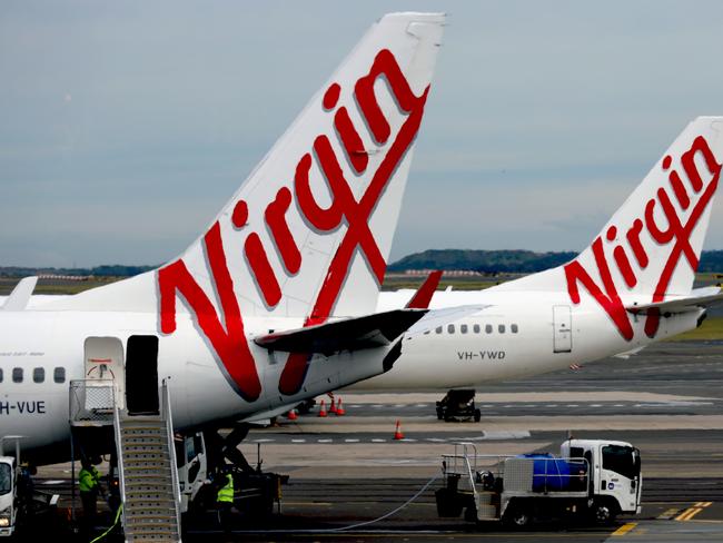 SYDNEY, AUSTRALIA - NewsWire Photos - SEPTEMBER 09, 2022: General generic editorial stock image of Virgin airplane at Sydney Domestic Airport. Picture: NCA NewsWire / Nicholas Eagar