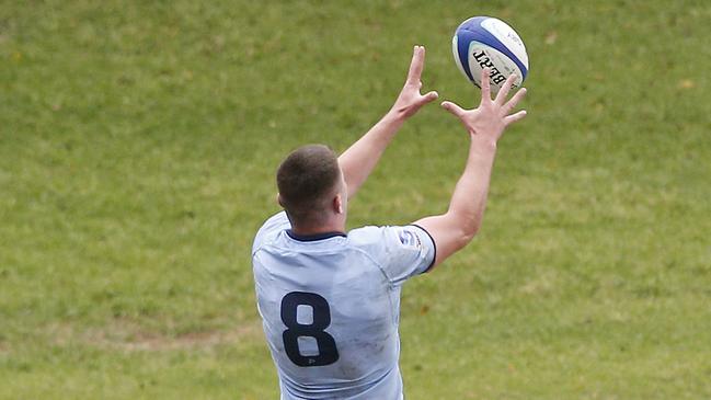 Waratahs' Eamon Doyle with the ball. Under 19s Waratahs  v Melbourne Rebels in Super Rugby National Championships Round 1 at Leichhardt Oval. Picture: John Appleyard.