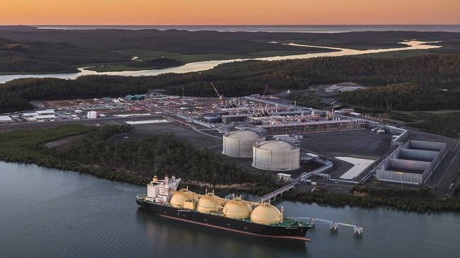 A LNG tanker loads export gas from Queensland.