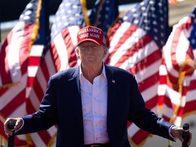 Republican presidential nominee former President Donald Trump arrives for a campaign event in Mosinee, Wisconsin. Picture: Getty Images via AFP