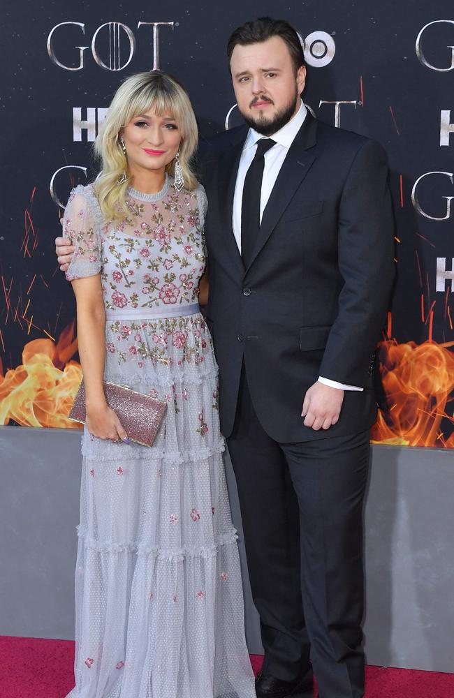 British actor John Bradley and guest arrive for the 