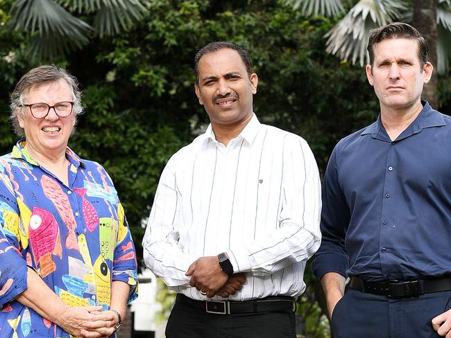 Stable NQ Anne Harley, India Fest. committee member Sam Kadavil and Councillor Kurt Rehbein, are concerned about Council's decision to half tier1 community grants. Picture: Shae Beplate.