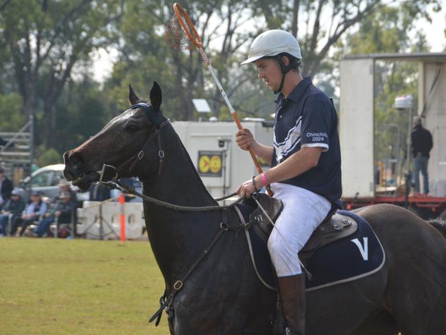 Polocrosse action at the Australian Polocrosse Nationals tournament held in Chinchilla on June 28, 2024.