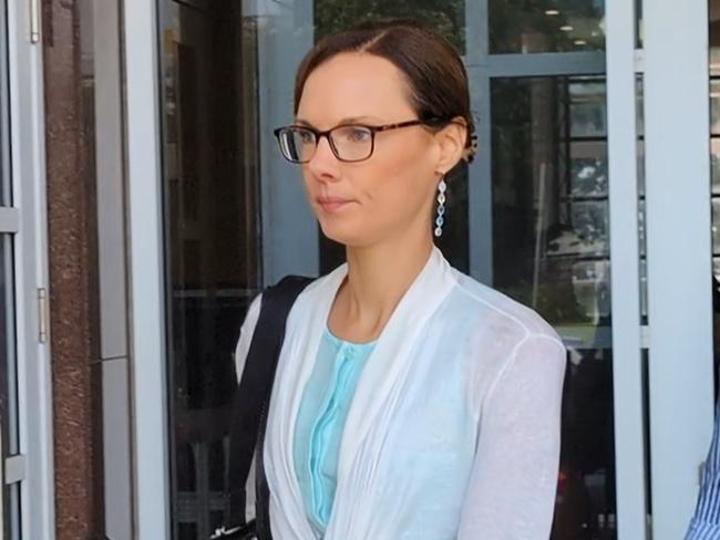 Laura Adele Hinks leaving the Supreme Court on Friday ahead of her sentencing for the kidnapping of her five-year-old daughter Grace and attempted abduction of her 11-year-old son in August 2022.