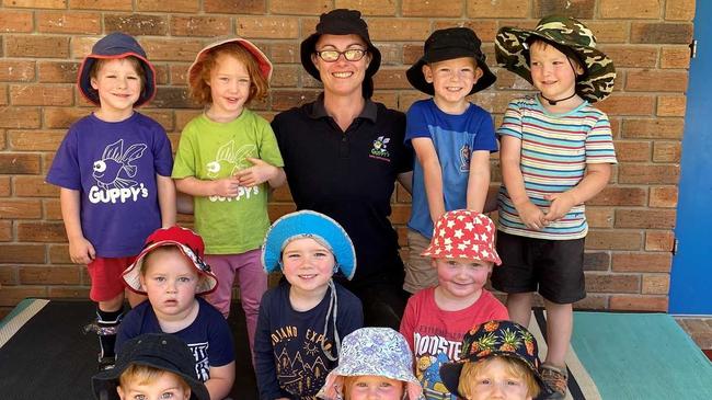 Nicole Martin with her Kindy kids from Blackbutt Guppy's Kindy. Picture: Contributed