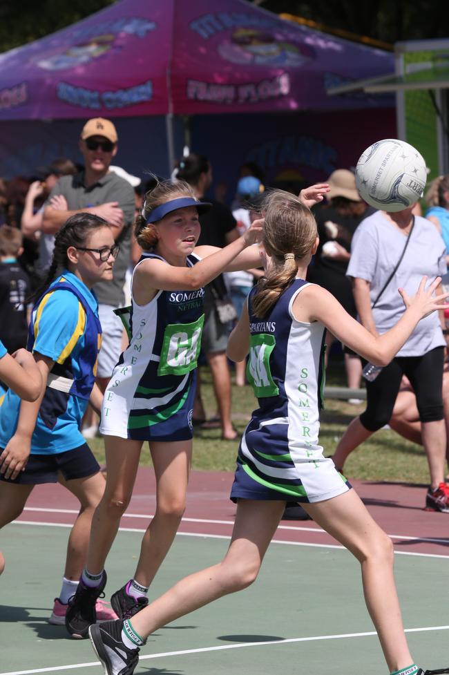 The Netball Qld Primary Schools Cup grand finals are being held at the Hinterland District Netball Association at Mudgeeraba. Picture: Mike Batterham.