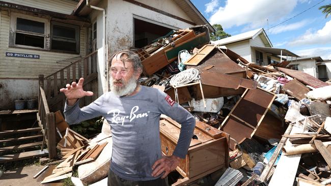 For : The Daily Telegraph : Flood Clean up in Lismore NSW 7 March 202264 year old Ken Bridge at his home in South Lismore in the aftermath of the devastating floods.Photograph : Jason O'Brien