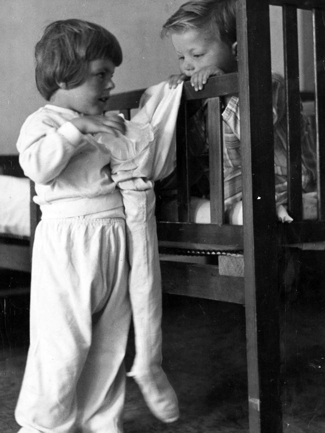 Children with a Christmas stocking 1961.