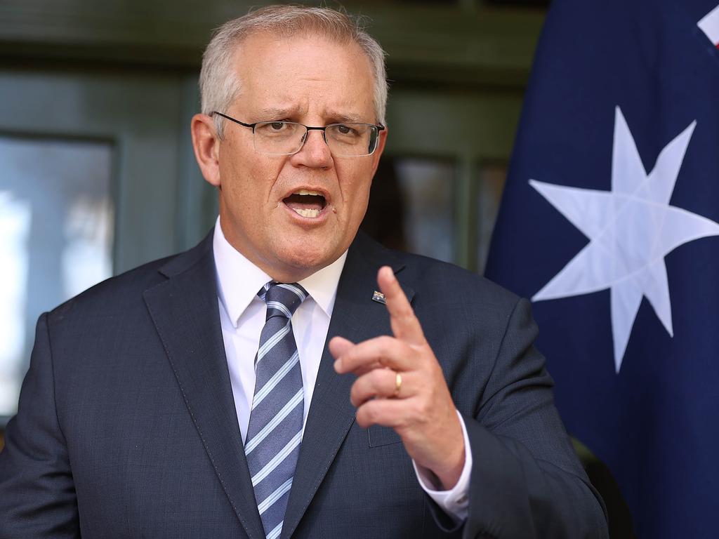 Prime Minister Scott Morrison says Australia’s border ban will lift for the first time since March last year in November. Picture: Gary Ramage / NCA NewsWire