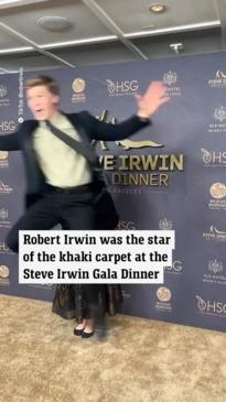 Robert Irwin on khaki carpet at the Steve Irwin Gala Dinner