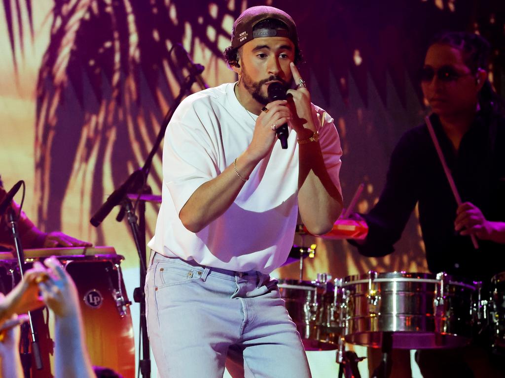 Bad Bunny performed at the Grammys earlier this month. Picture: Kevin Winter/Getty Images for The Recording Academy