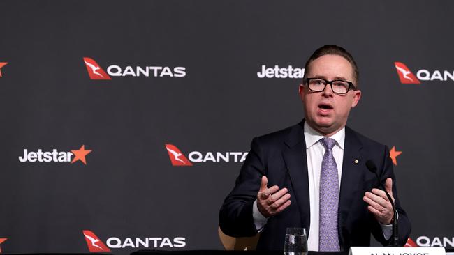 Qantas CEO Alan Joyce in Sydney on Thursday. Picture: NCA NewsWire/Dylan Coker