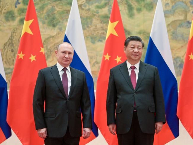 Pals in illiberal governments Russian President Vladimir Putin and China's leader Xi Jinping. Picture: Alexei Druzhinin