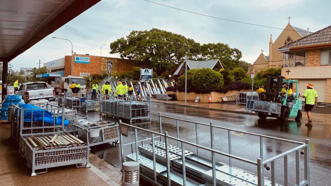 Council crews working to save the Maryborough CBD. PHOTO: Paul Truscott