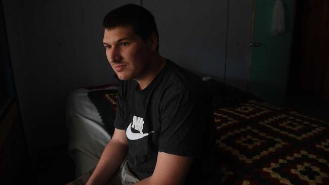 Justin Duncan's plan expired on March 23, leaving the 25-year-old with no NDIS funding, and forcing a growing list of expenses onto his father. Picture: Marc Stapelberg