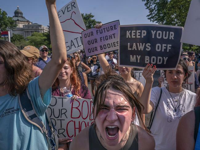 Abortion-rights activists in front of the Supreme Court in 2022. Picture: Nathan Howard/Getty Images/AFP