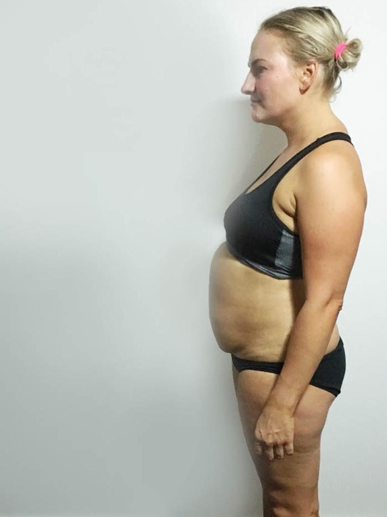 She gained the weight after having her second child who is now 10 months old.