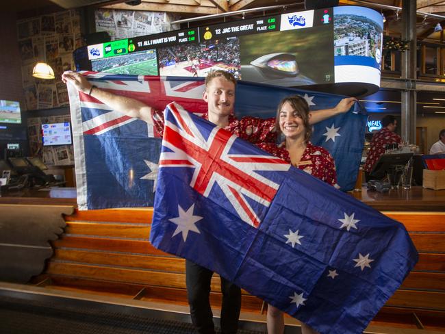 Arkaba Hotel is having Australia Day celebrations. Sam Breuer - Bar staff and Julia Harris - Sportys Bar Supervisor. Picture: Brett Hartwig