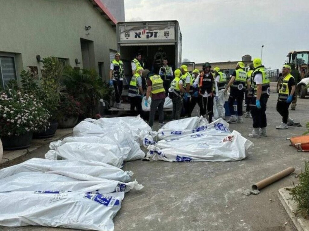 Over 100 bodies were discovered in Beeri Kibbutz after Hamas crossed the Gaza border on Saturday. Picture: Supplied