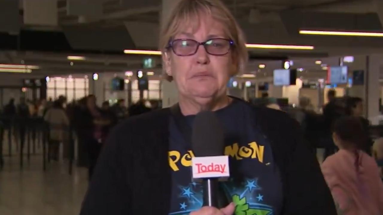 Australian woman Tracy Hilbert was in tears on the Today show after she missed her flight. She was on the way to be with family after the passing of her father on Monday.