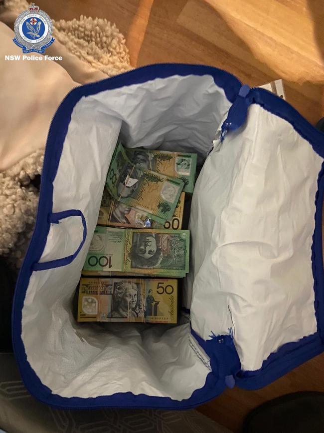 Cash seized during the raids. Picture: NSW Police