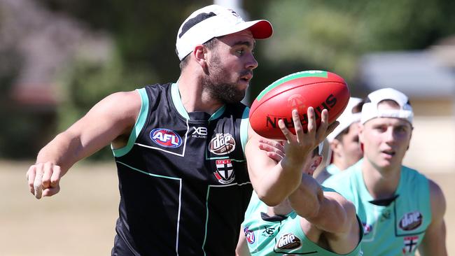 Saints forward Paddy McCartin training at Moorabbin last month. Picture: Michael Klein