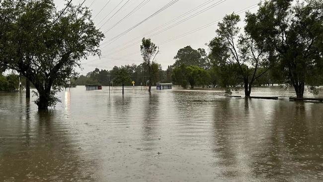 Flooding at Oxley on Monday morning. Picture: Facebook