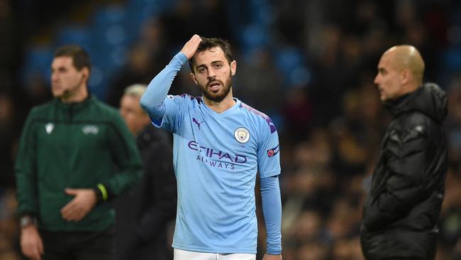 Manchester City's Portuguese midfielder Bernardo Silva during a UEFA Champions League football Group C match in November.