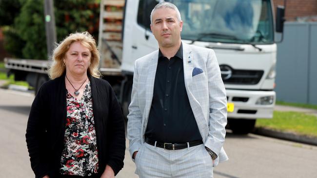 Cumberland Mayor Steve Christou with resident Karen Garrard in South Granville. Picture: Angelo Velardo