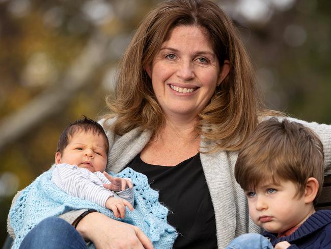 WEEKEND TELEGRAPH SPECIAL. MUST TALK WITH PIC ED JEFF DARMANIN BEFORE PUBLISHING. Former Navy clearance diver Joshua Manning died in Narrabeen in 2019 following a seizure. He was 36 and was struggling with PTSD following a serious hip injury and traumatic missions overseas. He passed only months after his first son Mitchell was born via IVF. Now via IVF, Sarah has given Mitchell a brother, named Harrison, who was born June 4. Josh is the father of both children. Picture: Mark Stewart