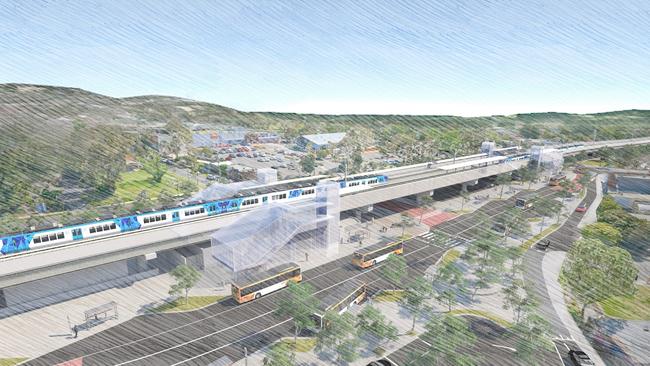 A render of the new Croydon rail bridge.