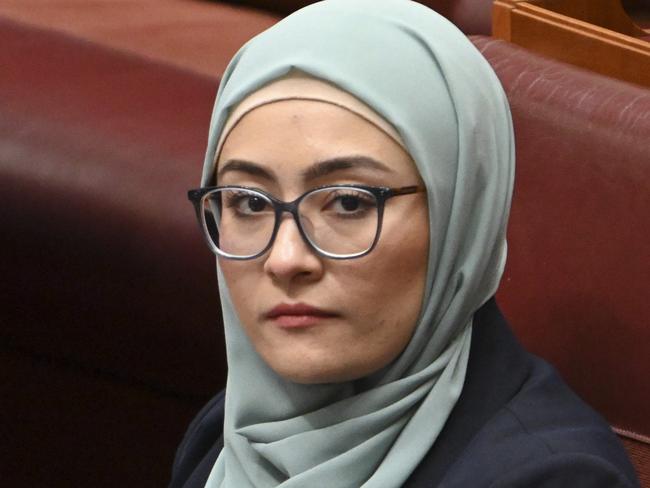 CANBERRA, Australia - NewsWire Photos - June 26, 2024: Labor senator Fatima Payman during Question Time in the Senate at Parliament House in Canberra. Picture: NewsWire / Martin Ollman