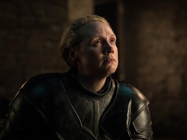 Gwendoline Christie is knighted as Ser Brienne of Tarth in the final season of Game Of Thrones. Picture: Supplied/HBO