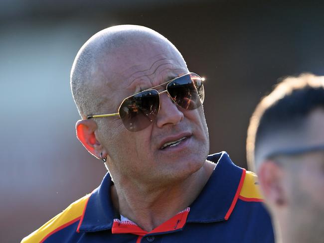 East Keilor coach Pat Christofi during the EDFL grand final between Craigieburn and East Keilor in Essendon, Saturday, Sept. 14, 2019. Picture: Andy Brownbill