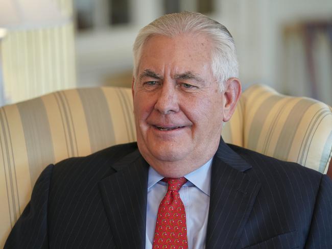 Secretary of State Rex Tillerson speaks during an interview with the Associated Press at the State Department in Washington. Picture: AP