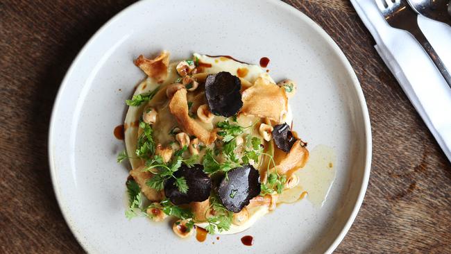 The oxtail ravioli at The European, a favourite of Comedy Festival stars Claire Hooper, Tom Gleeson and Paul Foot. Picture: Rebecca Michael.