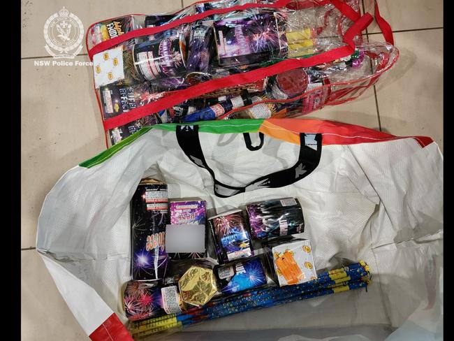 Some of the illegal fireworks police seized. Picture: NSW Police