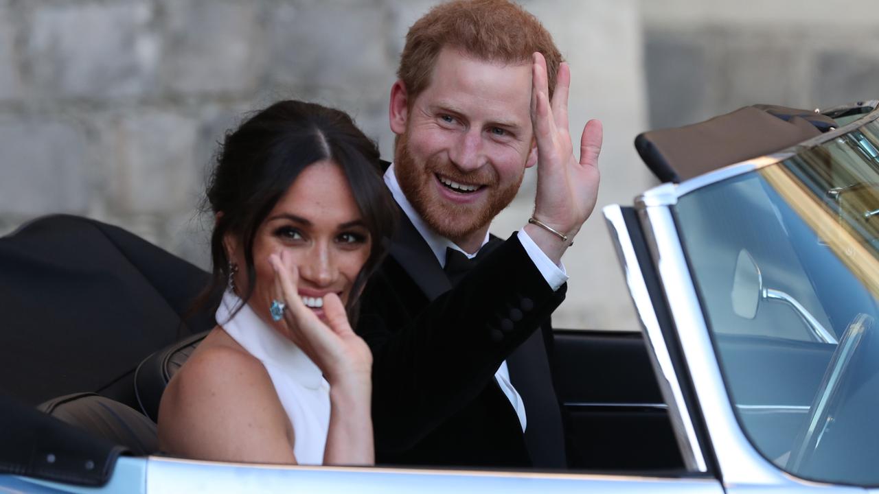 Prince Harry and Meghan leave Windsor Castle after their wedding in 2018. Picture: Steve Parsons/WPA Pool/Getty Images