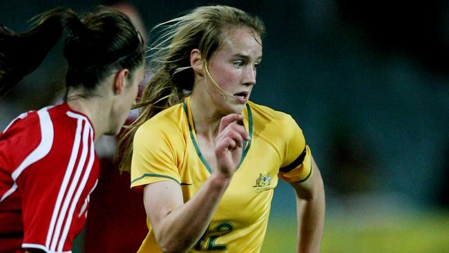 Perry in action for the Matildas.