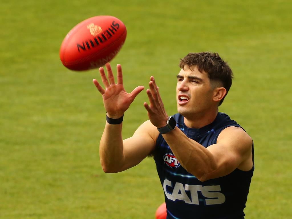 Shaun Mannagh at Cats training in February. Picture: Alison Wynd