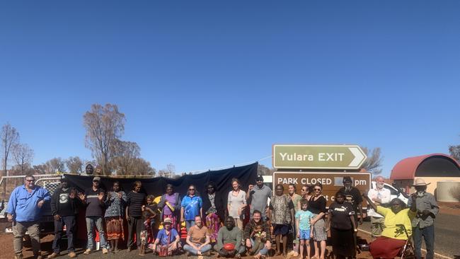 Traditional owners have blockaded the entrance to Uluru-Kata Tjuta National Park amid growing fears of travellers arriving from hotspots. Picture: Supplied