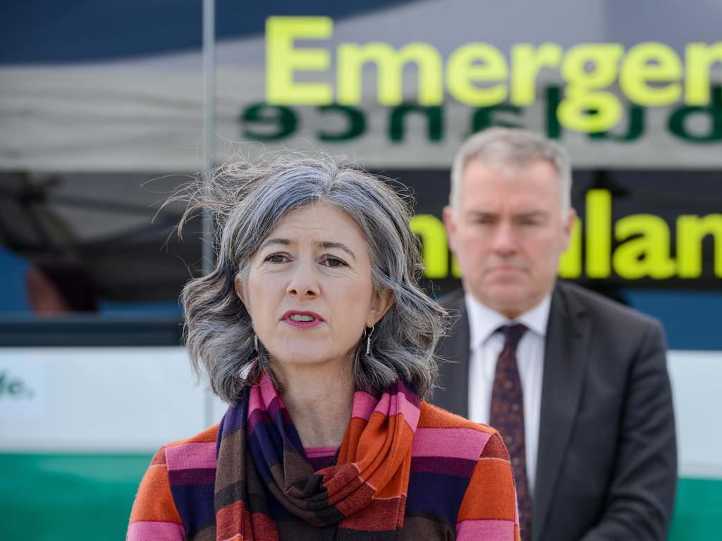 Chief Public Health Officer Professor Nicola Spurrier and SA Health minister Stephen Wade. Picture: Brenton Edwards