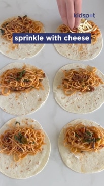 Leftover spaghetti tacos