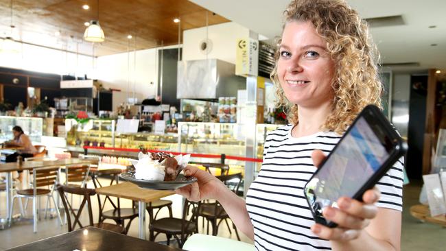 Eva Galasova at Spoon Deli Cafe in Fortitude Valley’s James St on Sunday. Picture: Steve Pohlner