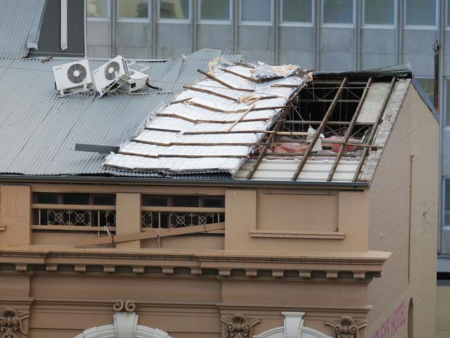 Part of Hadleys Hotel roof was ripped off in the high winds.