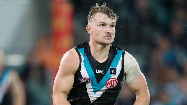 Ollie Wines says he is happy at Port Adelaide. Picture: Michael Willson/AFL Photos via Getty Images