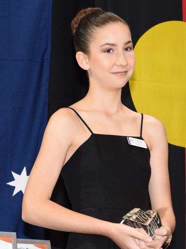 Australia Day celebration at the Brolga in Maryborough – Alexandrea Rossiter – winner Young Cultural Award of the Year.