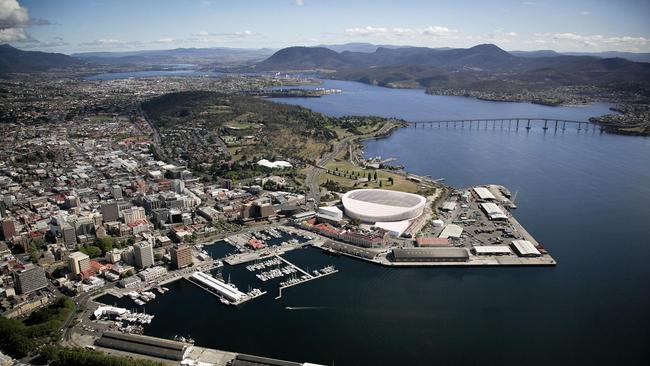 Designs of what Hobart's new AFL stadium at Macquarie Point could look like. Images supplied by AFL